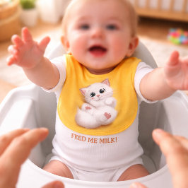 Süße Weiße Fuchs-Bauch-nach-oben-Baby-Bib Babylätzchen