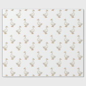 Süße weiße Gans Muster Geschenkpapier (Flach)