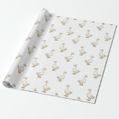Süße weiße Gans Muster Geschenkpapier (Ungerollt)