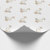 Süße weiße Gans Muster Geschenkpapier (Ecke)