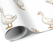 Süße weiße Gans Muster Geschenkpapier (Rolleneckpunkt)