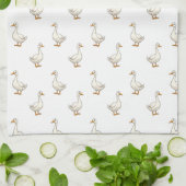 Süße weiße Gans Muster Geschirrtuch (Gefaltet)