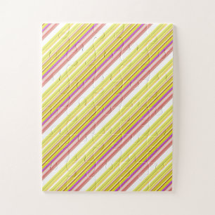 Süße weiße gelbe Streifen  Puzzle