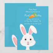 Süße weiße Hase-Einladung Einladung (Vorne/Hinten)