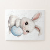 Süße weiße Kaninchen-Hasen-Puzzles Puzzle (Horizontal)