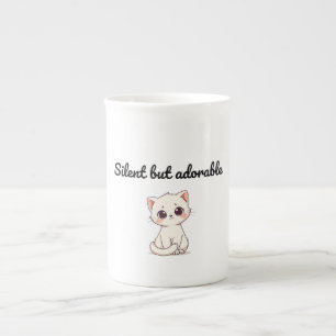 Süße weiße Kätzchen-Tasse – Lustiges Geschenk für Porzellantasse