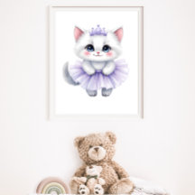 Süße weiße Kätzchenprinzessin in lila Tutu königli