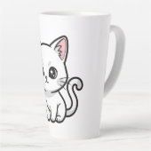 Süße weiße Katze Milchtasse (Rechte Ecke)