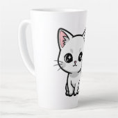 Süße weiße Katze Milchtasse (Linke Ecke)