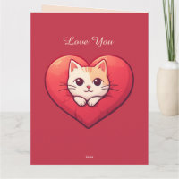 Süße weiße Katze mit Herz Kawaii Kitty Liebesdesig
