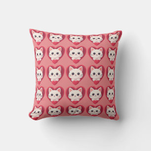 Süße weiße Katze mit Herz Kawaii Kitty Liebesdesig Kissen