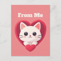 Süße weiße Katze mit Herz Kawaii Kitty Liebesdesig