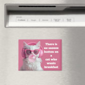 Süße weiße Katze – Personalisiert Magnet (In Situ (Geschirrspüler))