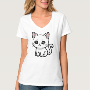 Süße weiße Katze T-Shirt