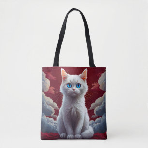 Süße Weiße Katze Tasche