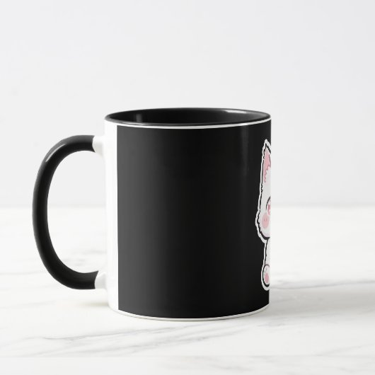 Süße weiße Katze Tasse (Links)