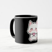 Süße weiße Katze Tasse (Vorderseite Links)