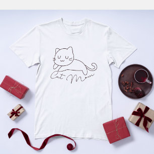 Süße weiße Katzen-Mama Einfache lustige Katzenlieb T-Shirt