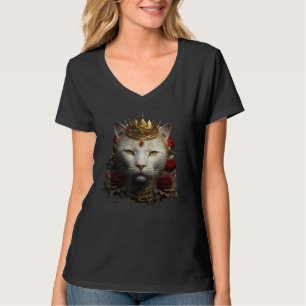 süße weiße Katzenkopfkrone Rosen für Katzen Kätzch T-Shirt