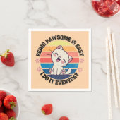 Süße weiße Kawaii-Katze Serviette (Beispiel)