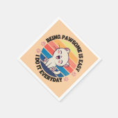 Süße weiße Kawaii-Katze Serviette (Ecke)