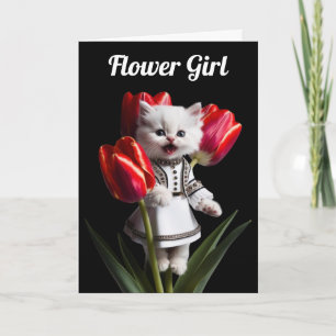 Süße weiße persische Blumenmädchen-Grußkarte Karte