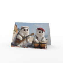 Süße weiße persische Folk-Duo-Grußkarte