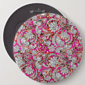 Süße weiße rosa Paisleymuster Button (Vorne & Hinten)