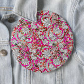 Süße weiße rosa Paisleymuster Button (Beispiel)