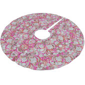 Süße weiße rosa Paisleymuster Polyester Weihnachtsbaumdecke (Schrägansicht)
