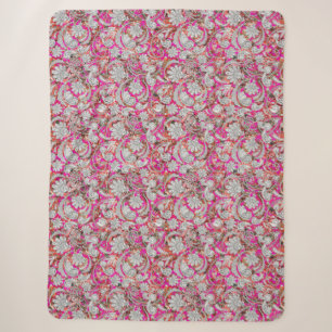 Süße weiße rosa Paisleymuster Sherpadecke