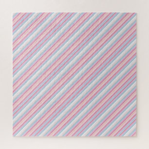 Süße weiße rosafarbene Streifen  Puzzle