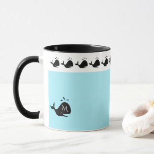 Süße weiße und blaue benutzerdefinierte Anfangsbuc Tasse