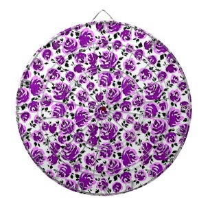 Süße weiße Veilchen-Rosen-Muster Dartscheibe