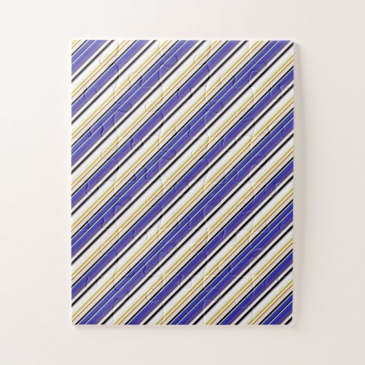 Süße weiße violette Streifen Puzzle (Vertikal)