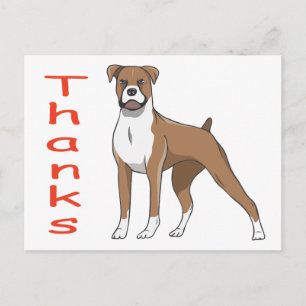 Süße Welpen Cartoon Boxer Hund Danke Postkarte