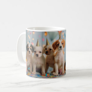 Süße Welpen Geburtstagsfeier Gestaltungsidee Kaffeetasse