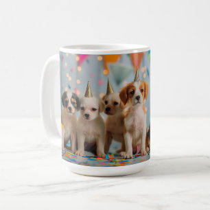 Süße Welpen Geburtstagsfeier Gestaltungsidee Kaffeetasse