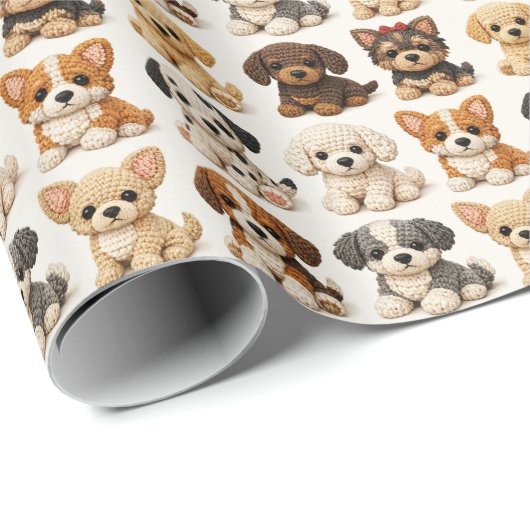 Süße Welpen Geschenkpapier (Rolleneckpunkt)