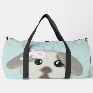 Süße Welpen-Hund mit rosa Schleife große Reisetasc Duffle Bag