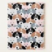 Süße Welpen-Hunde Rosa Schwarze Illustration Planer (Rückseite)
