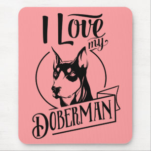 Süße Welpen-Hundliebhaber-Mutter Rosa Dobermann Mousepad