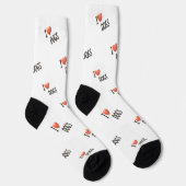 Süße Welpen Ich Liebe Hunde Muster Crew Socken (Rechts)