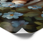 Süße Welpen im Blumengarten Poster (Ecke)