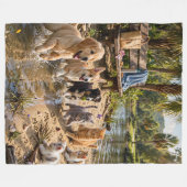 Süße Welpen & Kätzchen Riverside Fleece-Decke  Fleecedecke (Vorderseite (Horizontal))