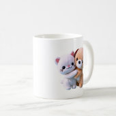 Süße Welpen-Kätzchen-Umarmung Kaffeetasse (VorderseiteRechts)
