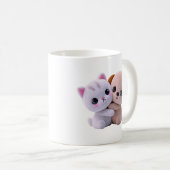 Süße Welpen-Kätzchen-Umarmung Kaffeetasse (VorderseiteRechts)