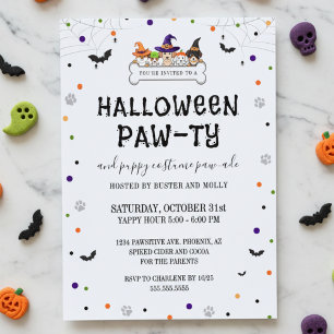 Süße Welpen-Parade Halloween-Hundeparty Einladung