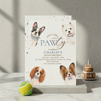 Süße Welpen-Paw-ty-Hunde-Geburtstags-Einladung Bla Einladung