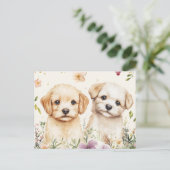 Süße Welpen Postkarte (Stehend Vorderseite)